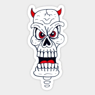 Doodle Devil Skull Sticker
